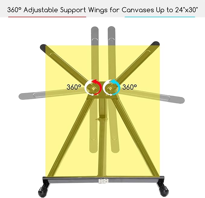 MEEDEN 10 Pcs Artist Tabletop Display Easel, Aluminum Tripod Easel for Painting, Collapsible Folding Frame Easel, Portable Lightweight Table Top Easel Stand, Hold Canvas Up to 24" x 30"