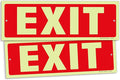iSYFIX Exit Glow in the Dark Sign – 2 Pack 12x4 Inch – 40 mil Thick Polystyrene Plastic Sign, Laminated UV, Scratch & Fade Resistance, Waterproof, Indoor & Outdoor