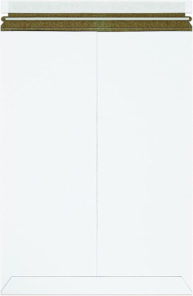 BOX USA StayFlat Envelope 13"L x 18"W 100-Pack for Keeping Photos, Documents & Artwork Protected During Mailing and Shipping