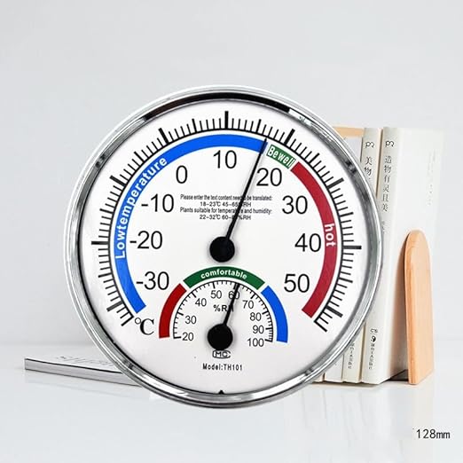 5" Indoor Outdoor Hygrometer/Thermometer, Humidity Gauge Indicator Temperature Humidity Monitor for Home, Office, Garden, Patio, Warehouse
