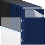 Feifeiya 72 Pack Plastic Report Covers with 3 Prongs Presentation Folders Bulk, 100 Sheet Capacity, Clear Front Report Covers for Presentation Document Paper School Office Supplies (Blue,Black)