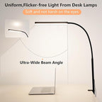 FAPEMIH LED Desk Lamp for Office Home, Adjustable Flexible Eye-Caring Desk Light with,5 Modes 10 Brightness Adjustment, USB Adapter Desk Lamp with Clamp-LK-B