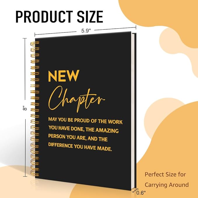 Mhfpl Coworker Funny Spiral 160 Pages Blank Notebook, Coworker Notebook Gifts, Retirement Gifts, Goodbye Gifts (New Chapter)