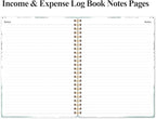 Heveboik Income & Expense Log Book - A4 Income and Expense Tracker for Small Business, Accounting Bookkeeping Tracking for Woman and Man, 8" x 10.5", Teal Floral