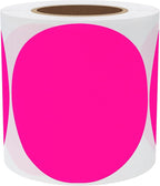 Hybsk Round Color Coding Circle Dots Labels Warehouse Inventory Organizer Stickers (4 inch, Fluorescent Pink)