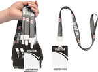 Visitor Badge Lanyards Volunteer Badge Holder with Clips (25 pcs) - Reusable Temporary ID Pass for Office, School, Events PVC Plastic Security Cards for Exhibition Guest by OSTENBIG (Black)