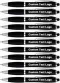 HEYZARDA Personalized Pens with Name Text Icon Logo Engraved for Business Office Custom Ballpoint Pen 50 100 Pcs Optional, Black