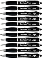 HEYZARDA Personalized Pens with Name Text Icon Logo Engraved for Business Office Custom Ballpoint Pen 50 100 Pcs Optional, Black