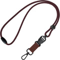 Fishent Breakaway Neck Lanyards for ID Badges, Adjustable Durable Heavy Duty Lanyard with Detachable Buckle for Keys Holder (Dark Brown)