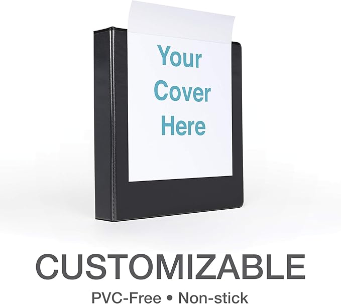 Oxford 3 Ring Binders, 1 inch ONE-Touch Easy Open D Rings, Durable Binders for School and Office, ClearVue, Xtralife Hinge, Non-Stick, PVC-Free, Black, Holds 250 Sheets, 4 PK (79903)