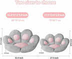 Ditucu Cat Paw Cushion Kawaii Chair Cushions 27.5 x 23.6 inch Cute Stuff Seat Pad Comfy Lazy Sofa Office Floor Pillow for Gaming Chairs Room Decor Grey
