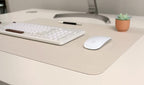 NODITO Dual-Sided Leather Desk Pad,Blotter for Laptop Computer,Mouse Pad,Writing,Drawing,Arts and Craft Mat (17"x35", Beige/Brown)