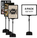 BUTUNITA Sign Holder Stand 8.5x11 Inch for Floor Table, Adjustable Tabletop Sign Holder Floor Poster Stand, Vertical & Horizontal View (Black,4Pcs)