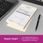 Custom 4.25" x 7" Carbonless NCR Books in 2-Part Duplicate Invoices, Receipts, Work Orders, Sales Orders, Purchase Orders, Estimates, Quote Forms with Your Company/Business Name (200 Sets)