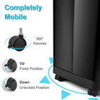 Smartowner 8 Gallon Motion Sensor Trash Can with Roll Lid & Wheels - Automatic Touchless Trashcans for Kitchens, Bedroom, Office Trash Bin (Black)