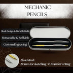 ELMA VADA STUDIO Custom Engraved Mechanical Pencil Set – Personalized 0.7mm & 2.0mm Refillable Drafting Tools – Gift for Architects, Engineers, Students, Designers, Graduation (Pencils Set Engraved)