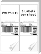 POLYSELLS Self Adhesive 3-1/3" x 4" Address Shipping Labels, 6UP White Sticker FBA Labels, Inkjet/Laser Printer Compatible, 6 Labels/Sheet, 500 Sheets/3000 Labels