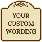Custom Decorative Sign, Personalized Metal Sign for Business, Driveway, Home, Airbnb, Office Door Plaque,Brown Border Sign, 8x8 Inches, ACM, Fade Resistant, Made in USA by Sigo Signs