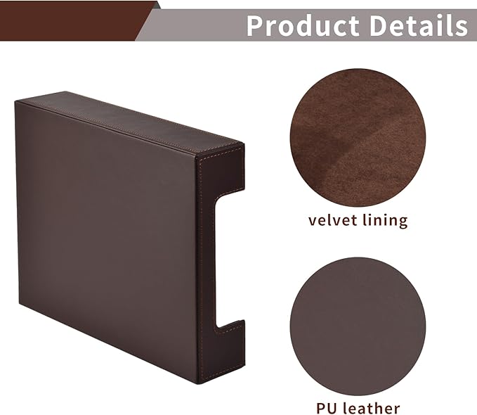 RHCSZ PU Leather Letter Tray - Load Documents Trays Front for Office Desktop Organizer - Desk Magazine, File, A4 Paper Holder - Paper Document File Holder Drak Brown (Drak Brown, A4-Tray)
