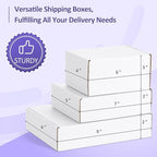 Eupako 30 Pack Small Shipping Boxes Assorted Sizes, 6x4x3, 7x5x2, 9x6x2-10 PCS Each Small Boxes, White Corrugated Box Mailers, Cardboard Boxes for Packaging Small Business, Mailing