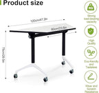 Foldable Conference Room Tables,Flip Top Mobile Training Table,Modern Meeting Table with Silent Wheels,Mobile Conference Tables,47.2 "x23.6 x 29.5 Meeting Room Tables for Office Training (8pack)