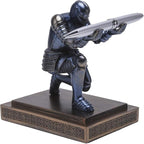 Amoysanli Knight Pen Holder Desk Organizers and Accessories Desk Decor Resin Pen Holder as Gift with a Cool Pen for Office and Home (Blue)