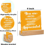 Motivational Gifts for Women, Inspirational Quotes Office Desk Decor Acrylic Sign 4x4 Inch, Appreciation Mental Heath Gifts for Coworker Best Friend, Desk Decorations for Women Office Room
