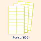 500 Pack, 1.5" x 0.5" - File Folder Labels Stickers, Matte White