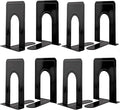 Book Ends, Heavy Duty Bookends to Hold Books, Metal Bookends for Home Office Decorative, Book Ends for Heavy Books/Movies/CDs, Black 6.5 x 5 x 5.7 in, 4 Pair/ 8 Piece by Mkyuroa