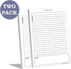 TO DO List Notepads (2 Pack, 50 Pages Each) Planner Pads. ToDo Checklist w/Priority & Note Sections. Organize & Track Projects, Clients or Daily Tasks. 5.5 X 8.5, A5 Sheets. Made in the USA.