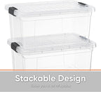 Superio Storage Bins with Lids- 2 Pack, 21 Qt Clear Boxes for Organizing, Stackable Plastic Containers- BPA Free, Non-Toxic, Odor Free, Organizer for Home, Office, Dorm
