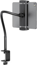 TeQable Tablet Stand for Desk, Gooseneck iPad Holder Clamp Mount, 360° Adjustable Arm Mount for iPad Pro/Air/Mini, Kindle Fire, Galaxy Tabs, 4.7"-13.5" Tablets, for Kitchen, Work, Video Call, Bed