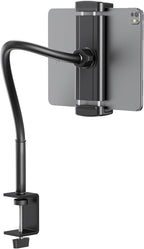 TeQable Tablet Stand for Desk, Gooseneck iPad Holder Clamp Mount, 360° Adjustable Arm Mount for iPad Pro/Air/Mini, Kindle Fire, Galaxy Tabs, 4.7"-13.5" Tablets, for Kitchen, Work, Video Call, Bed
