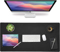 Vine Creations Leather Desk Protector, Non Slip 32" x 17" Office Desk Mat (Black)