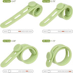 Donruby 24Pcs Silicone Cable Ties - Reusable & Washable with Locking Buckles, Adjustable Fastening Cable Management Straps, Multi-Purpose High Elasticity Cord Organizer (Matcha Green)