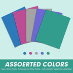 Two Pocket Folders, RAZCC 50 Pack 2 Pocket Folders Fit Letter Size Paper, Paper Folders with Pockets for School Office Business Home (Assorted 5 Colors)