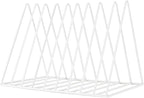 Sooyee 9 Slot White Magazine Holder,Desktop File Sorter Organizer Triangle Bookshelf Decor Home Office