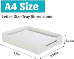 AZFUNN Letter-Size Tray Desk Letter Tray Paper Tray, Sturdy Heavy-Duty Plastic Printer Paper Tray, Single-Tier Stackable File Storage Organizer for Office Home (1, White)