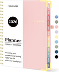 2026 Planner, Forvencer Calendar Planner Weekly and Monthly, Jan 2026-Dec 2026, 8.5" X 11", Hardcover Agenda Book, Daily Journal Organizer with Inner Pocket, Notebook for Office School, A4, Pink