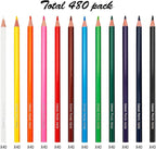 Madisi Colored Pencils Bulk - Pre-Sharpened - 12 Assorted Colors - 480 Bulk pack