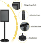 Relx Sign Holder Stand 8.5x11 inch - Adjustable Floor Standing Sign Holder - Signage Stand with Snap-Open Frame Display for Malls,Schools,Restaurants