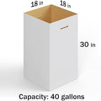 Regal Altair 10 Pack Corrugated Cardboard Trash & Recycling Containers, 40-Gallon Capacity – Includes 10 Liners, Heavy-Duty Pop-Up Disposable Bins for Events & Parties