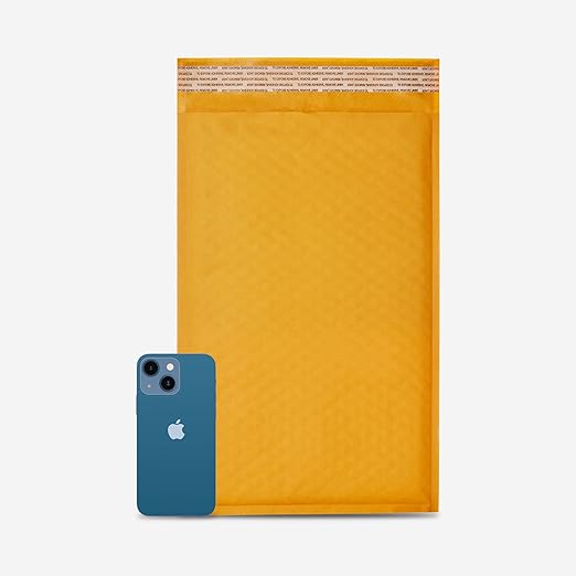HOLPACK Golden Kraft Bubble Mailers 9.5x14.5 inch - 100 pack, Self-Seal Cushioning Padded Envelopes #4 | Small Business eCommerce shipping jewelry, makeup, cosmetics, and more - MADE IN USA