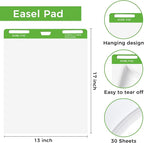 DINGIXOC Mini Easel Pads 13 x 17 Inch, 4 Pack Non-Stick Flip Chart Paper for Teacher, Training, Presentations or Brainstorming, 30 Sheets/Pad, Fits Most Easel Stands (White)