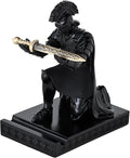 CYXStar Roman Praetorian Prefect Warrior Knight Pen Holder Desk Ornament Resin Praetorian Guard Mobile Phone Stand Desk Accessories and Organizer for Office with a Letter Opener (Black)