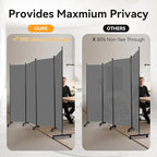 Room Divider (4 Panel) Wall Divider for Room Separation, 88 inch Wide Portable Privacy Screens W/Wheels, Metal Frame Freestanding Room Separators 5.6FT Room Partitions and Dividers
