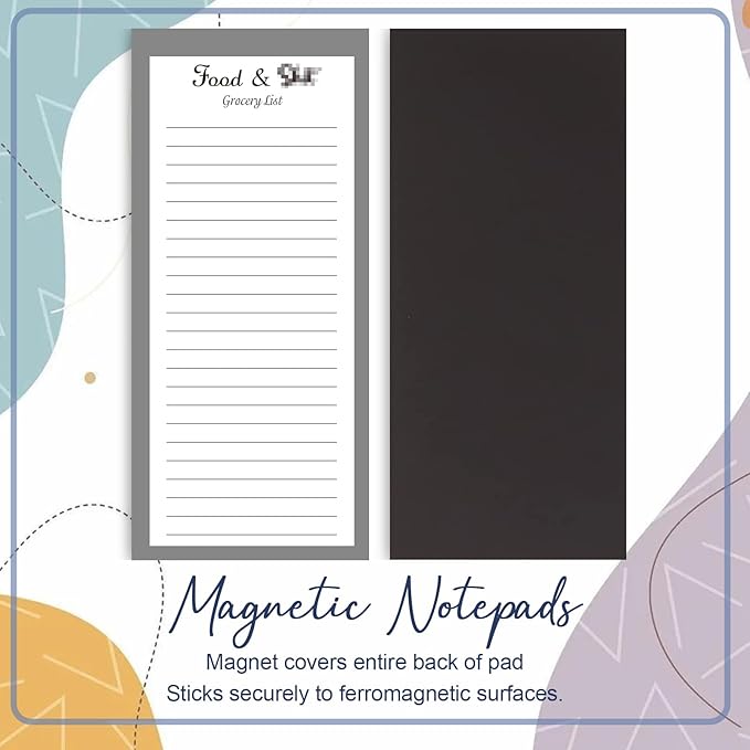 Utron 2 Pack Magnetic Notepads for Refrigerator, 100 Pages/Book Grocery List Magnet Pad for Fridge, Design Magnetic Grocery List Pad for Fridge, Grocery List Notepad, to-Do Memos, List(8 x 20.3cm)