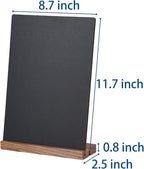 JDEA Wooden Double-Sided Chalkboard with Base (2 Pack) - 8.7x11.5 inches, Black