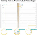 2026 Planner - Planner 2026 from January 2026 to December 2026, Weekly & Monthly Planners Spiral Bound with 12 Monthly Tabs, Inner Pocket, 6.4" x 8.5", Rose