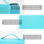 Vomgomfom Colored Pencil Case - 252 Slot Deluxe PU Leather Large Capacity Pencil Organizer with Zipper Closure for Watercolor Pens, Markers (Green)